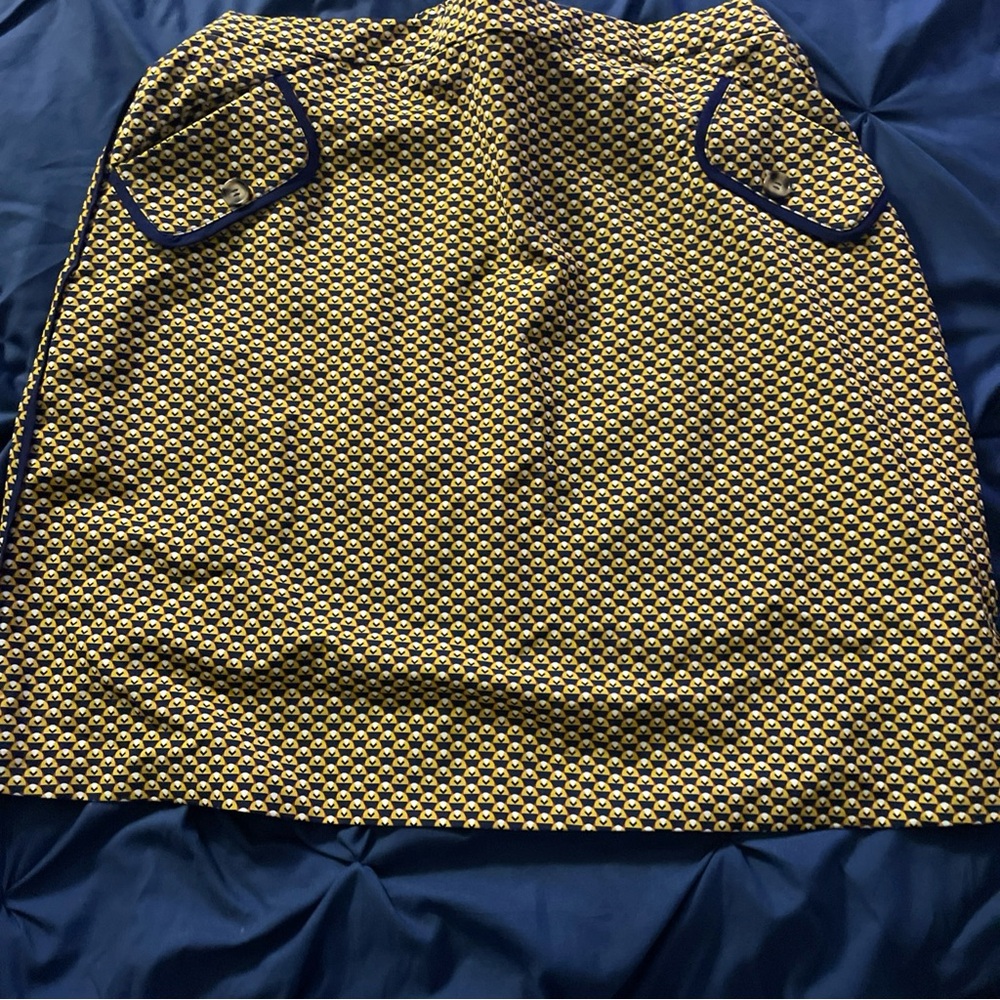 Eloquii Yellow and Navy Geometric Mini Skirt